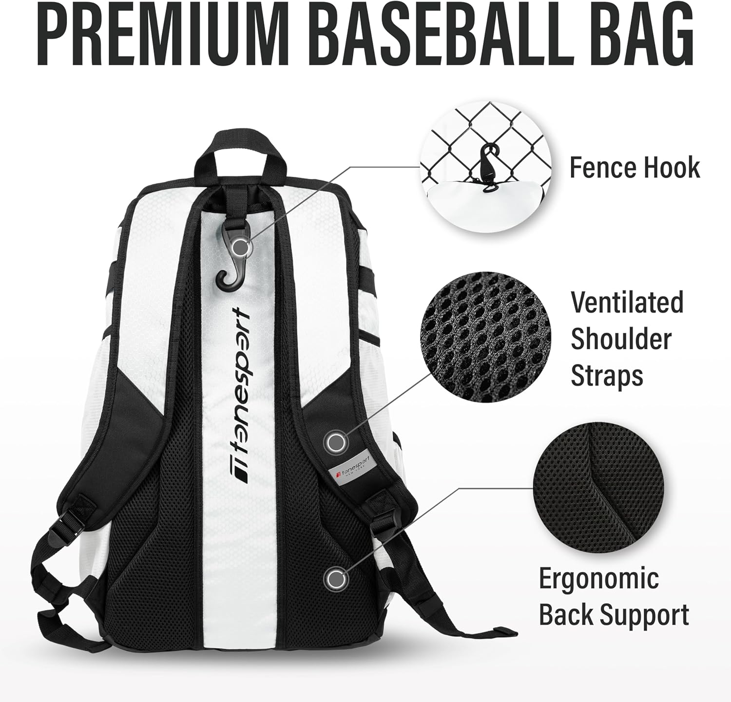 Baseball Bag - Backpack for Baseball, Softball, Tball - Adults & Youth Bat Bag - Image 5