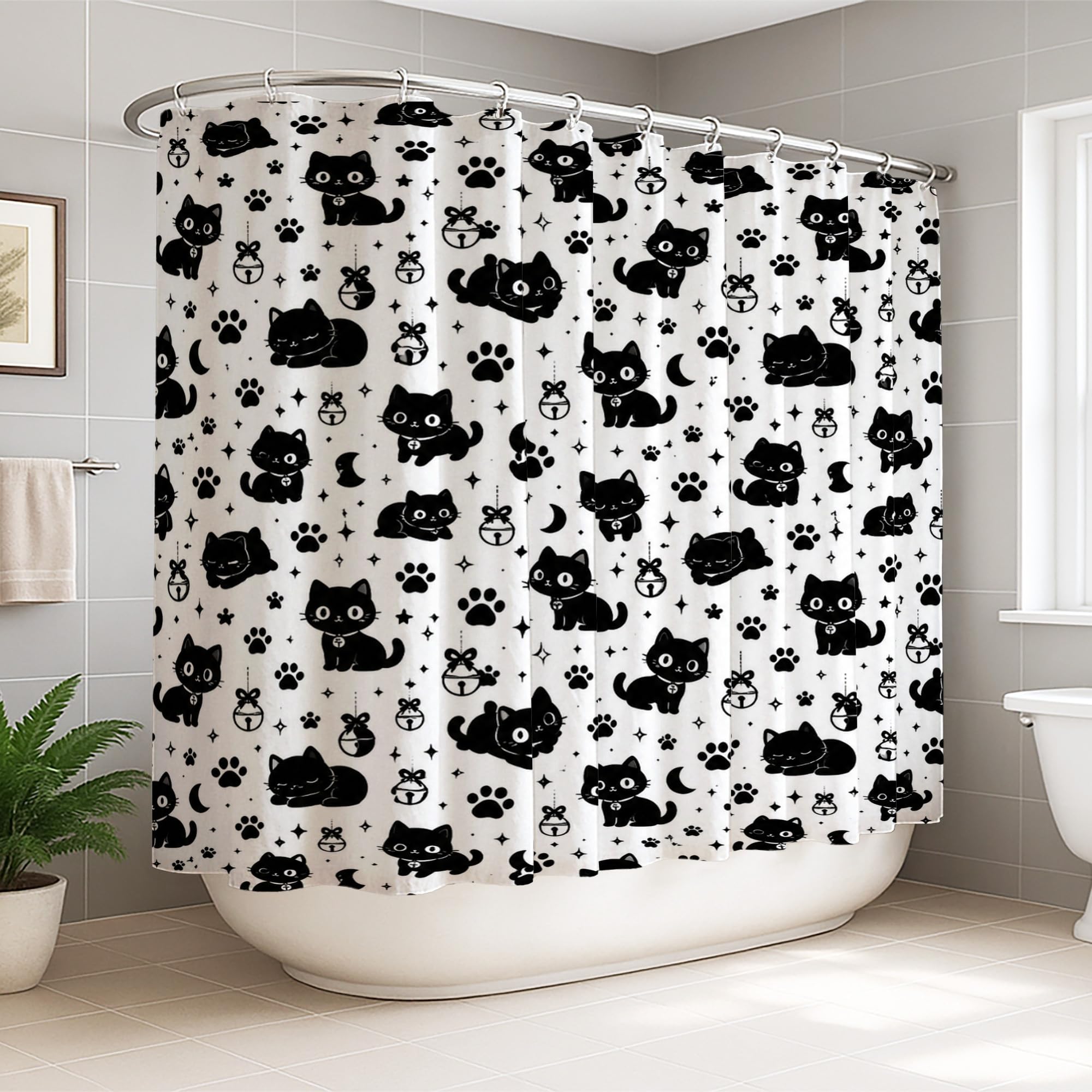 Rideau de douche 274 x 183 cm décoration de salle de bain noire