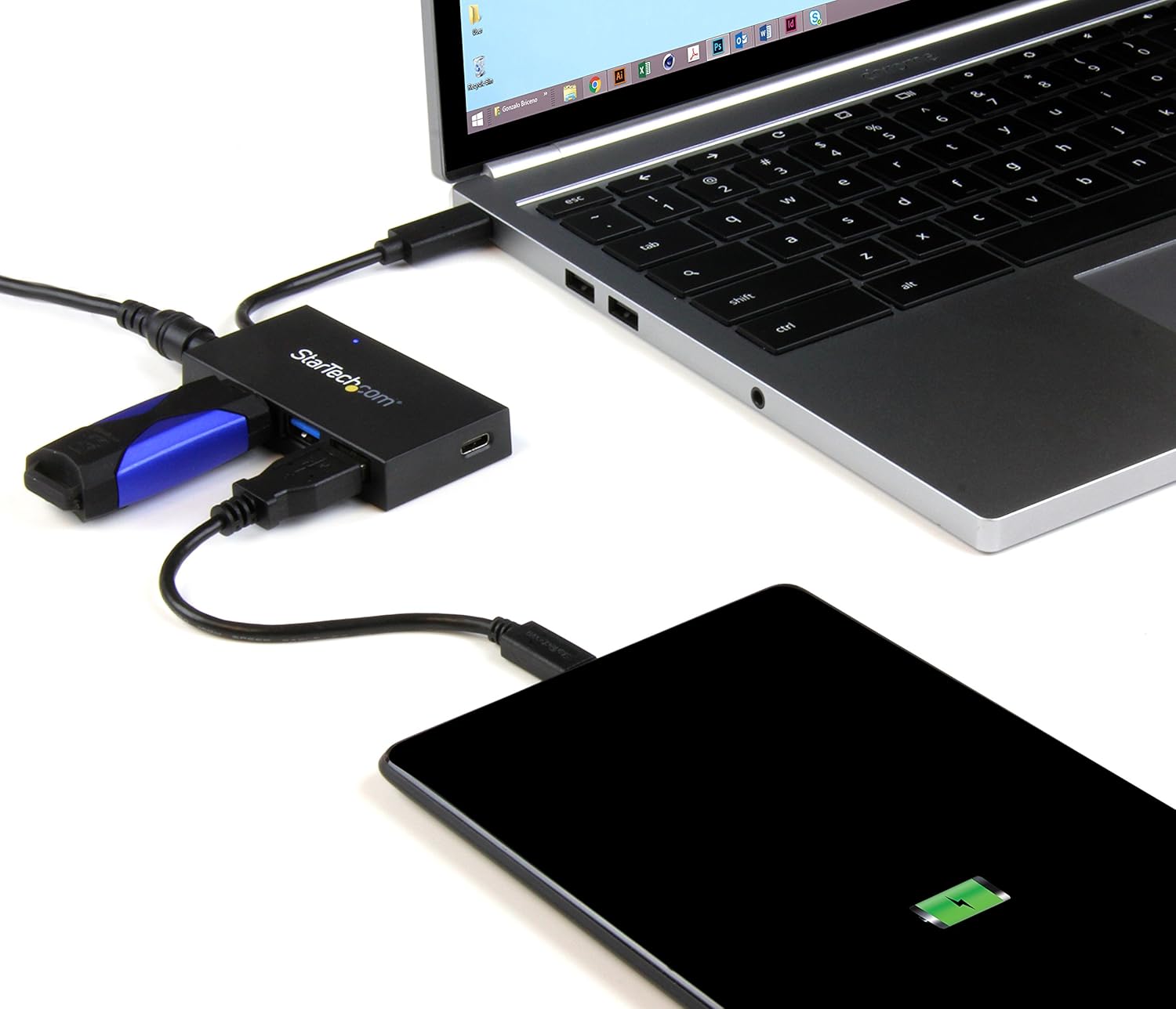 StarTech.com USB C Hub - 4 Port USB-C to USB-A (3X) and USB-C (1x) - with Power Adapter - USB Type C Hub - Port Expander (HB30C3A1CFS)
