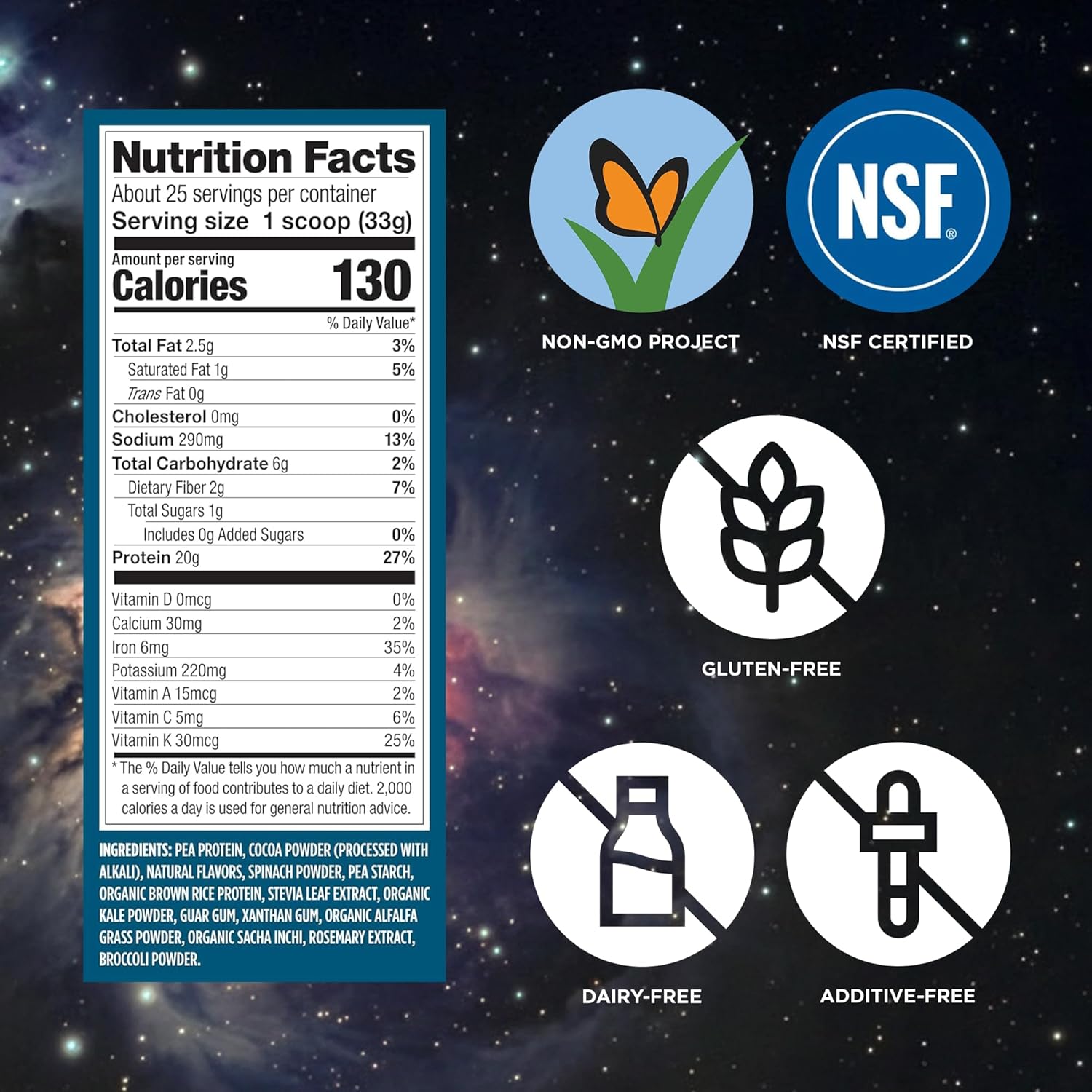 Vega Premium Protein + Supergreens, Chocolate – 20g Vegan Protein, Dairy & Gluten Free, 28.8 oz (25 Servings)