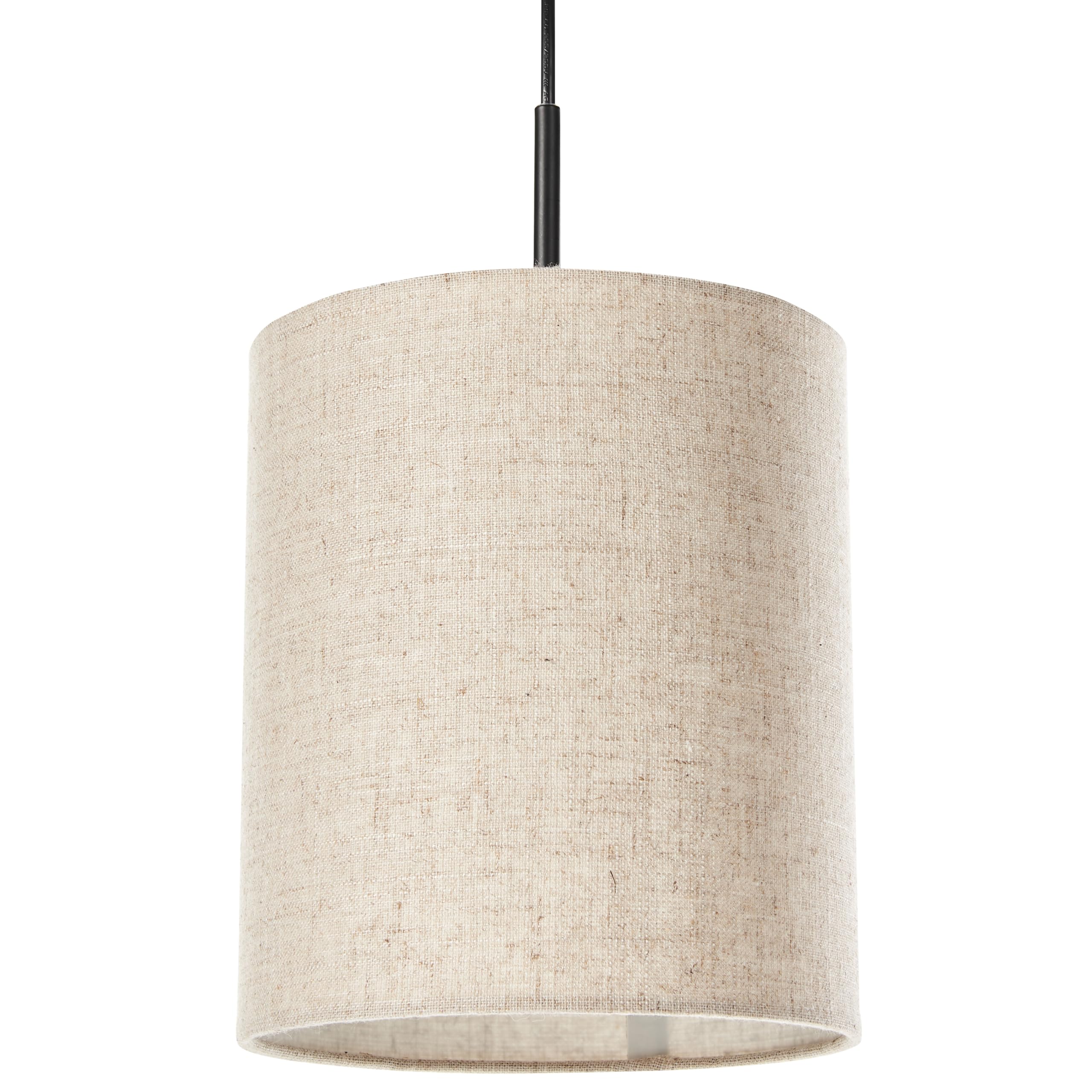 Beliani Hängelampe Leinen Stoffschirm helles Beige 3-flammig Trommelform modern Parguaza