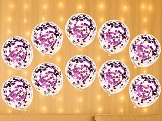 Mystic Toy Store 10 Pcs Confetti Balloons for Birthday Decoration Kit Purple Boys Girls Kids Men Women Pack Items Itm Set ... Price In India
