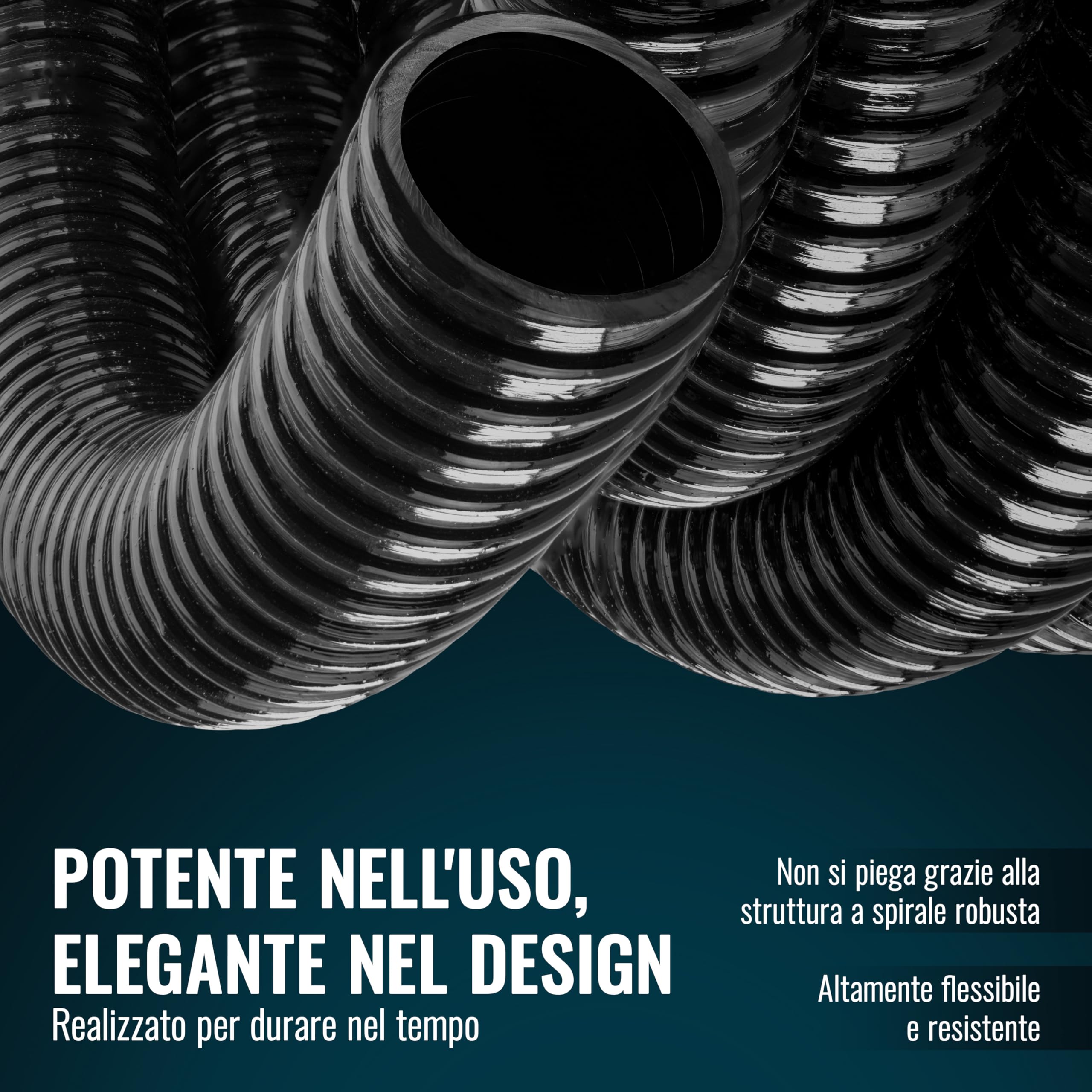 Poppstar Tubo per laghetto in PVC 15 m, diametro interno 25 mm, diametro esterno 29 mm (1"), per aspirazione, spiralato e corrugato, nero