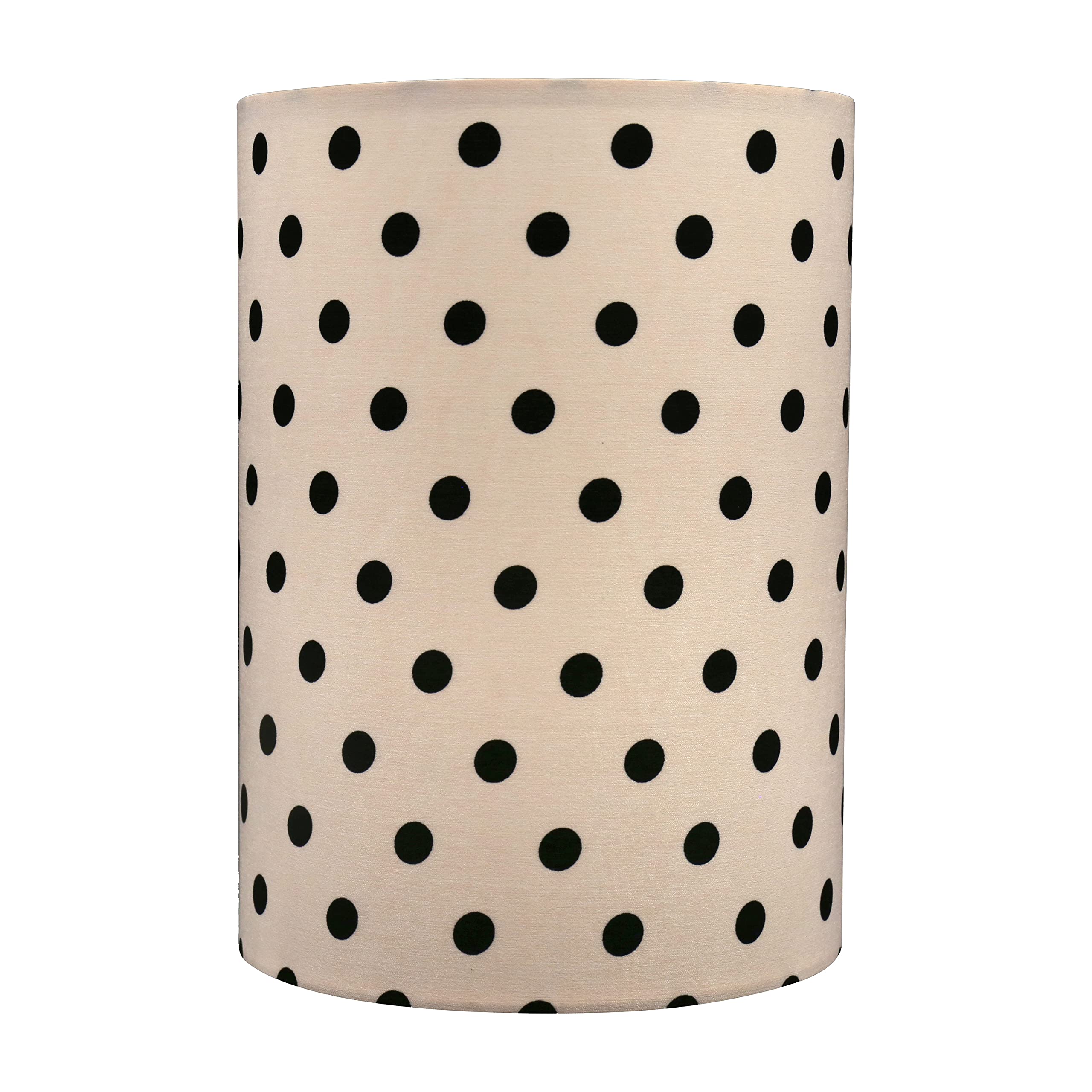 Aspen Creative 31297 Contemporary Drum (Cylinder) Shaped Spider Construction Lamp Shade in Light Pink with Black Dot, 8" wide (8" x 8" x 11")