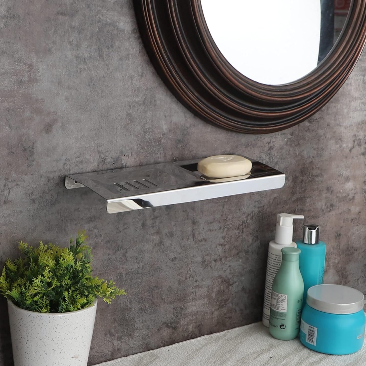 Blue Space Self-Draining Stainless Steel Wall Mounted Rectangular ...