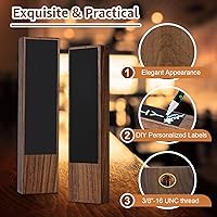 Vista 2 de 2 piezas de mango de pizarrón de cerveza de 3/8 pulgadas a 16 UNC – mango de barril de nuez, asas de barril de barril, asas de grifo con 3 piezas