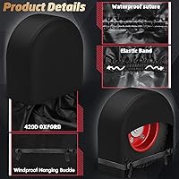 Vista 5 de K-Musculo - Juego de 2 fundas para neumáticos de RV, cubiertas impermeables para ruedas de RV, remolque de viaje, cámper, camión, SUV