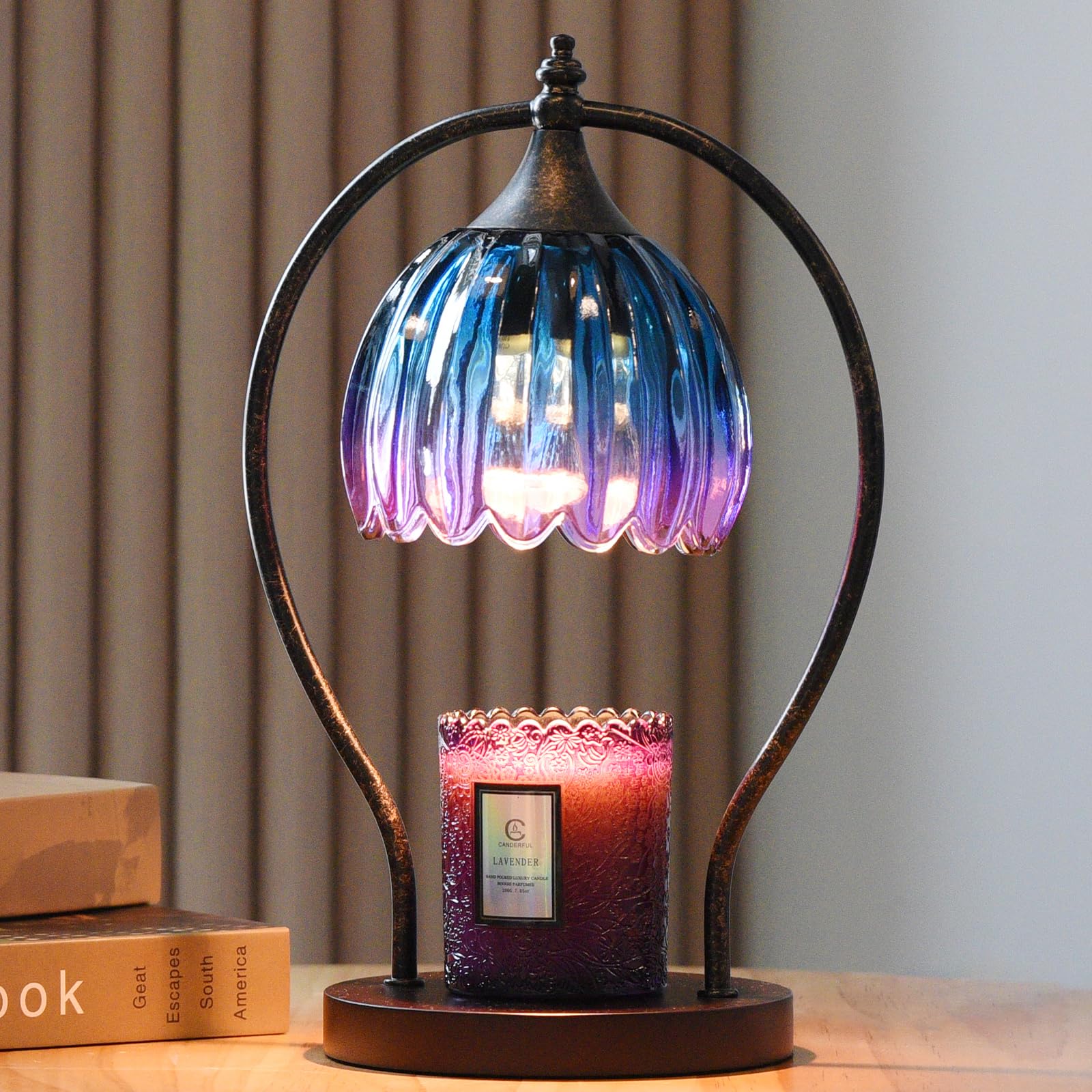 GOODBUY Timer Candle Warmer Lamp Blue-Purple Glow