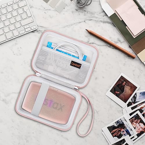 Vista 15 de Canboc Funda rígida para impresora Fujifilm Instax Mini Link 3/Fujifilm Instax Mini Link 2/Instax Mini Link para smartphone, bolsillo de malla