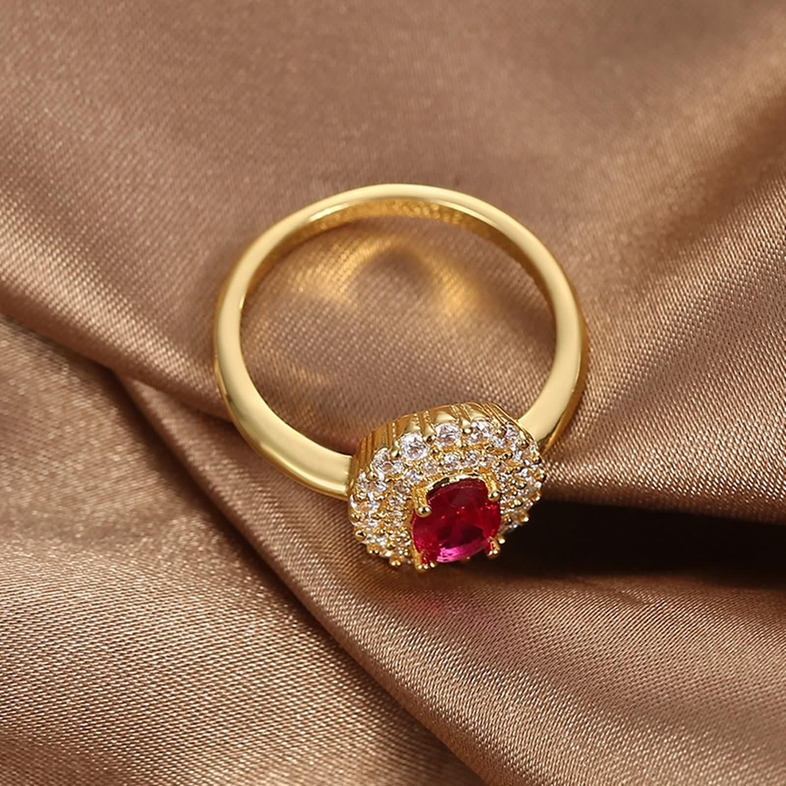 Anillo de oro de 9 quilates, delicado y elegante, talla Q 1/2