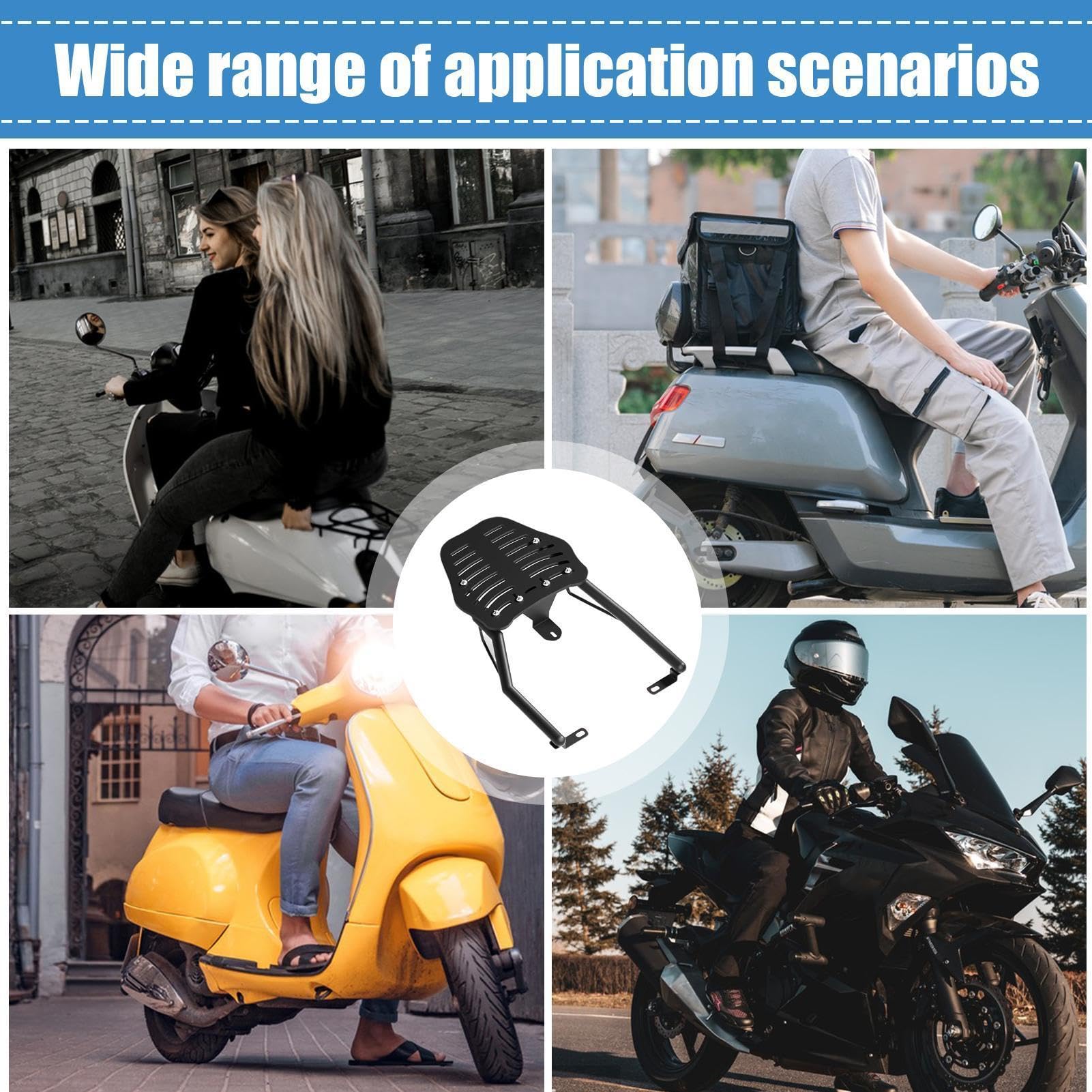 Portapacchi per moto, in acciaio , regolabile, resistente all'usura | multiuso, per trasportare vestiti, attrezzi, borse per attrezzi durante la guida, escursioni all'aperto