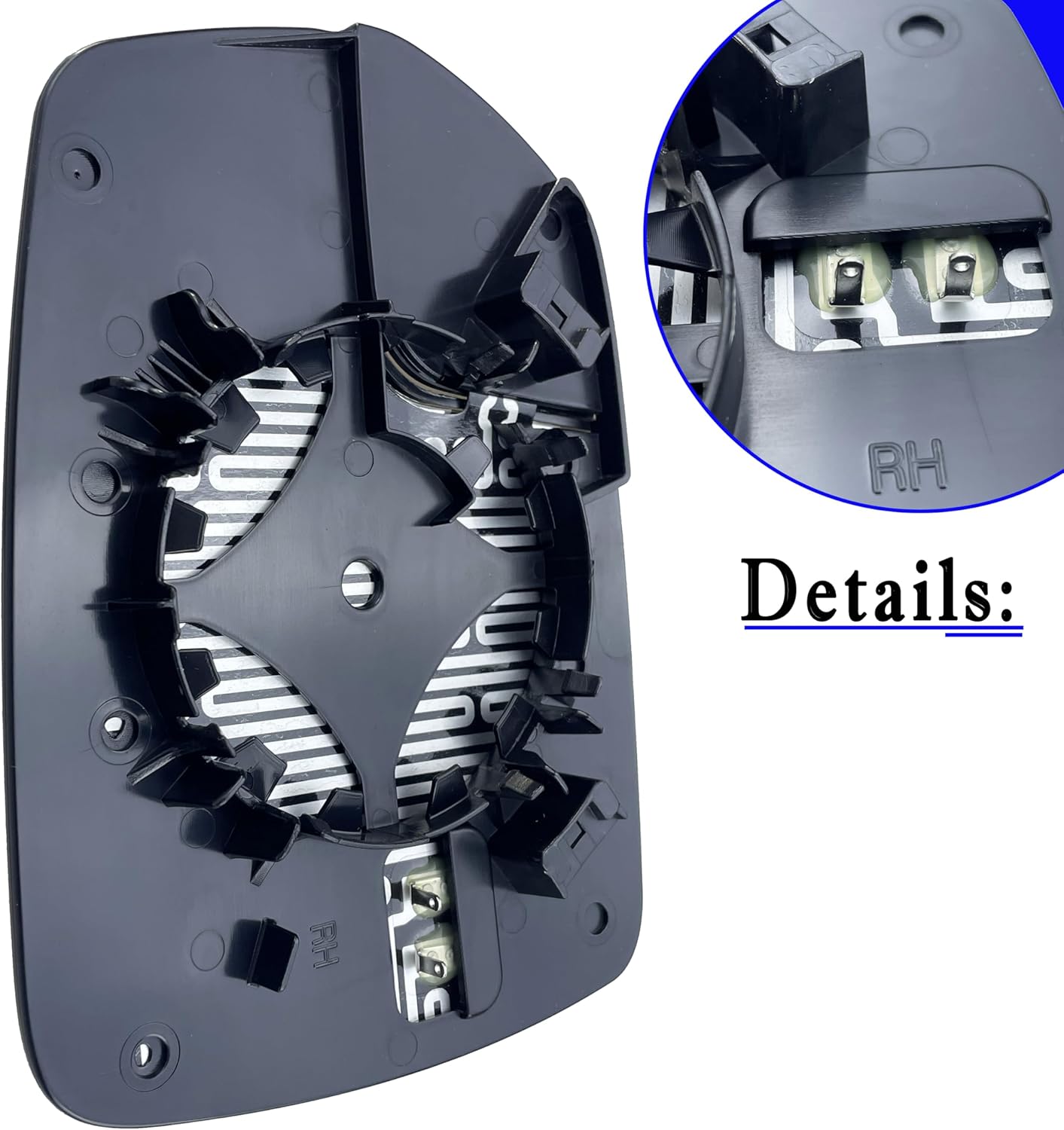 Passenger Side Heated Mirror Glass Compatible with 2015 2016 2017 2018 Ford Edge Right Side Mirror Glass with Rear Holder