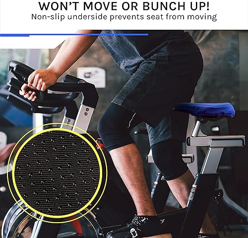 Miniatura 6 de Domain Ciclismo Premium Bike Gel asiento funda de cojín 10.5 x 7 pulgadas, la más cómoda silla de montar para bicicleta con cojín para Clase de