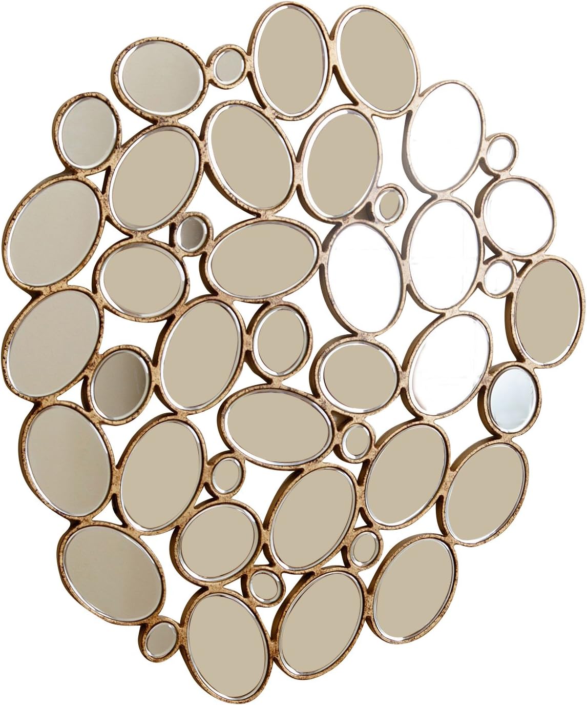Abbyson Phoenix Round Wall Mirror, Gold Home & Kitchen
