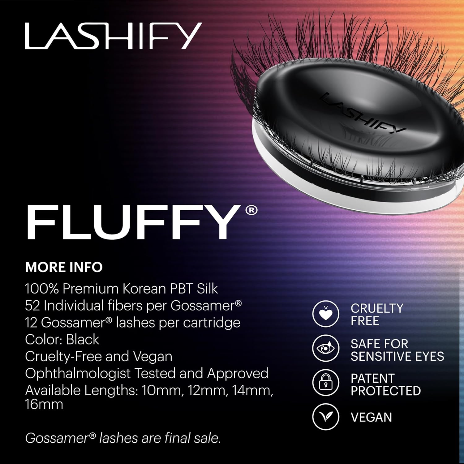 Lashify Fluffy 10mm Gossamer DIY Eyelash Extensions Refill, Truffle Color, Easy False Lashes To Add Fullness and Dimension