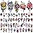 77 Sheets Temporary Tattoo, 17 Sheets Half Arm Flower Rose Skull Butterfly Snake Fake Tattoos for Adults, 60 Sheets Tiny Waterproof Temporary Tattoos Body Art Sticker Realistic for Women Girls or Kids