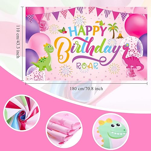 Miniatura 4 de Sumind Fondo de dinosaurio de feliz cumpleaños, fondo de fiesta de cumpleaños de dinosaurio, pancarta de juegos de cumpleaños para niños y niñas