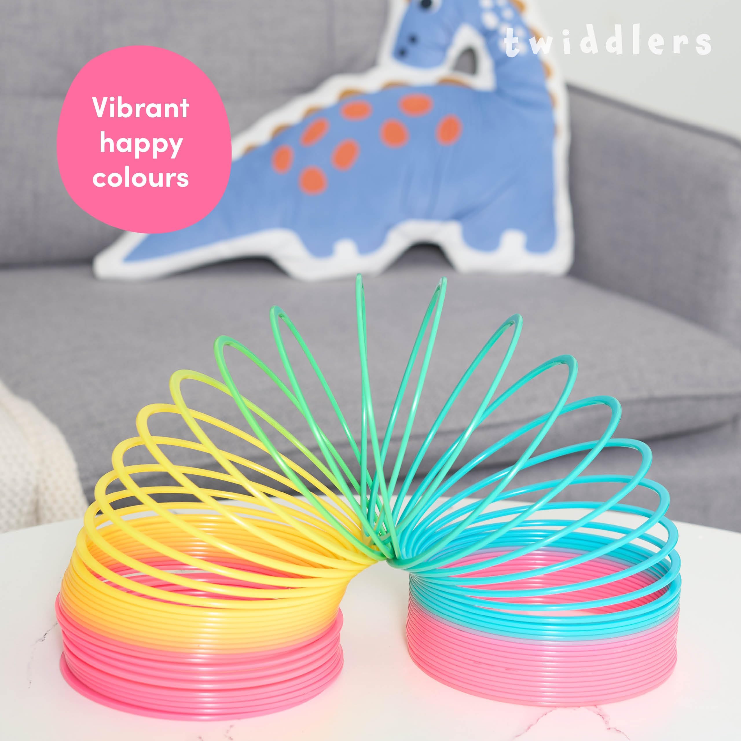 THE TWIDDLERS - Molla Giocattolo Gigante Arcobaleno in Plastica – Molle Arcobaleno Divertenti per Bambini - 15x15cm
