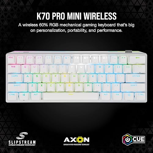 Miniatura 2 de Corsair K70 PRO Mini teclado mecánico inalámbrico RGB 60 para juegos inalámbrico más rápido interruptores de teclas marrón Cherry MX
