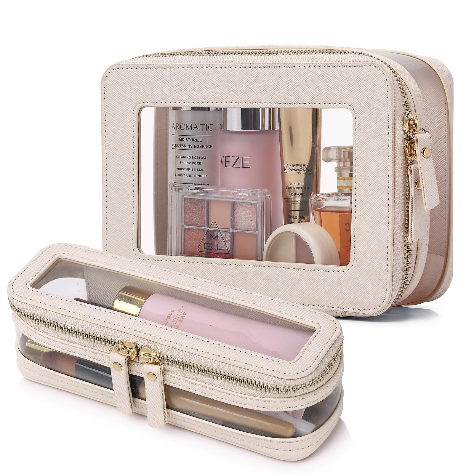 Photo 1 of Pinkmik Clear Makeup Bag with Brush Case