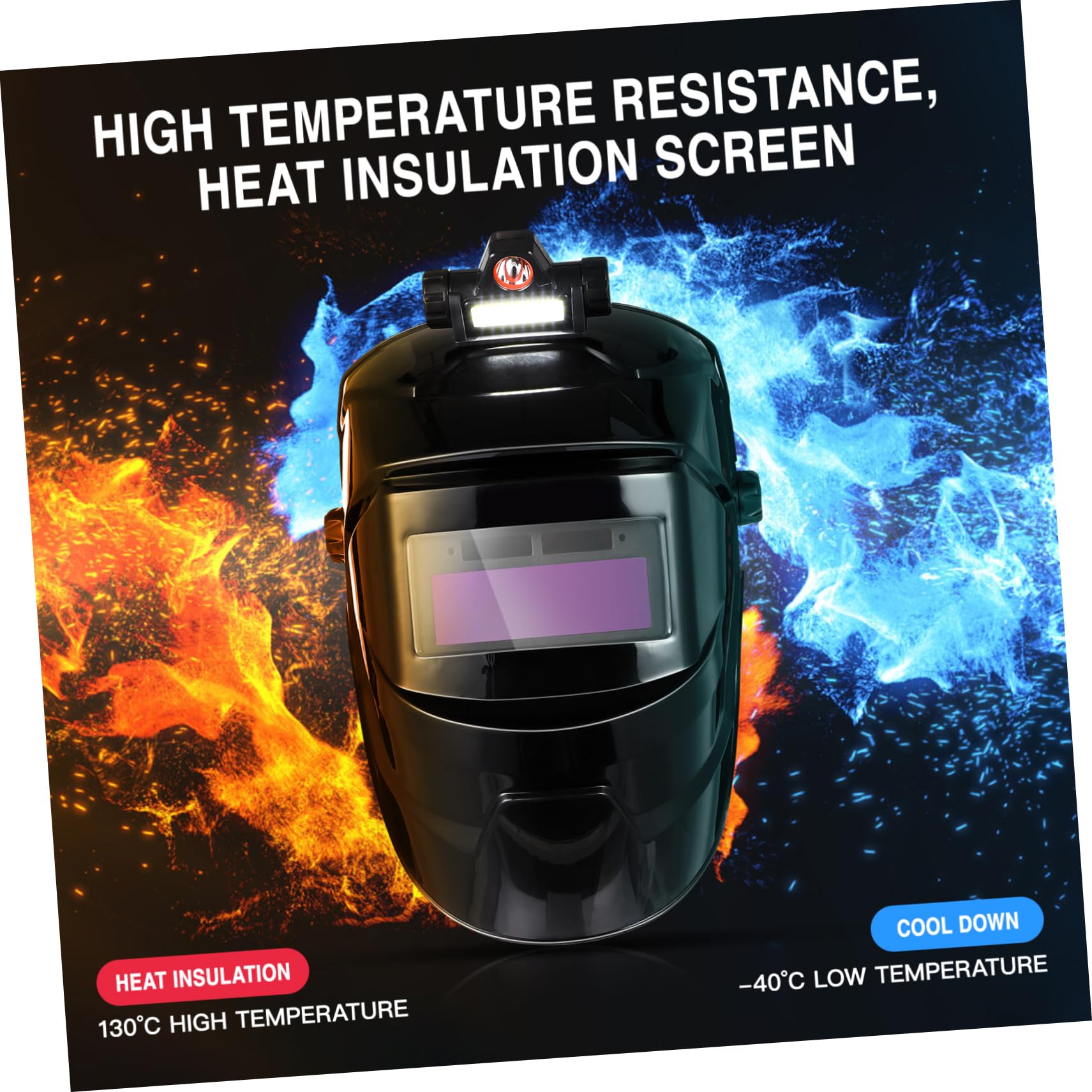 Maschera da Saldatura Auto Oscurante Livello di Oscuramento 8, Schermo di Grandi Dimensioni e Regolazione a Ingranaggi, Casco Protettivo in Pp per Saldatura e Molatura
