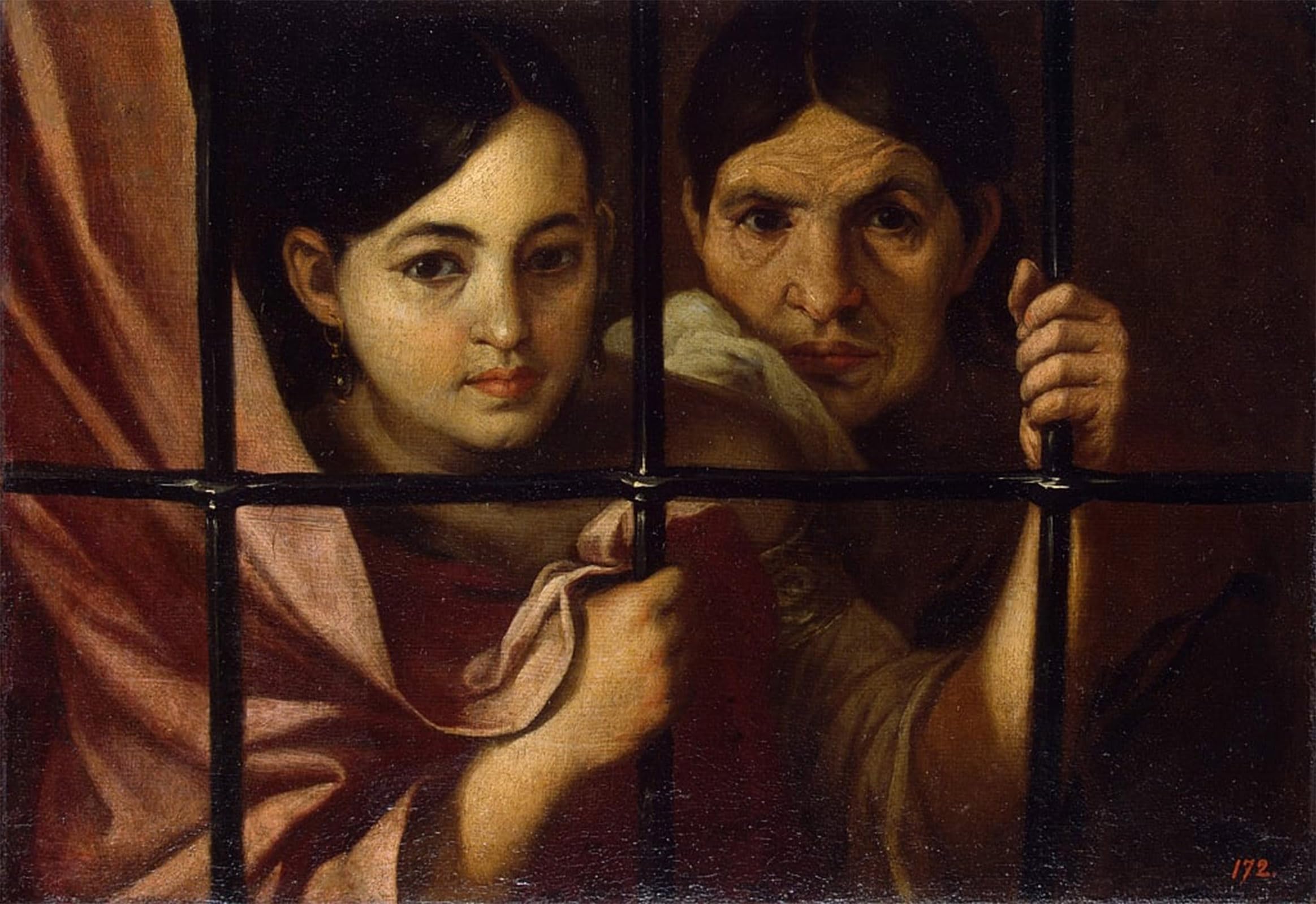 POSTERIIk Famous Print Pop Art Wall Art Graffiti Two Women Behind a Grille by Bartolomé Esteban Murillo Art Prints for Home Decor 60x90cm