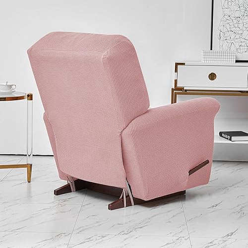 Miniatura 6 de MIFXIN Funda reclinable elástica para silla reclinable, 4 piezas, funda elástica suave para sofá reclinable de 1 asiento, antideslizante, lavable,