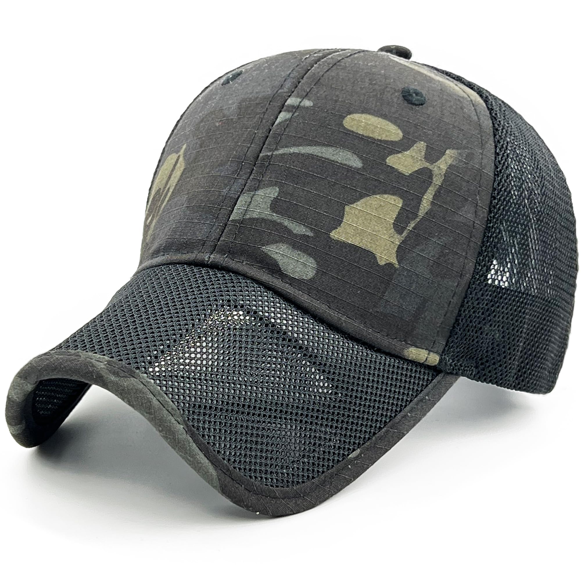 Loneshark Men's Multicam Oversize Xxl Tactical Camo Baseball Caps Breathable Mesh Wo Patriotic Operator Camouflage Ball Hats, Xl-Xxl