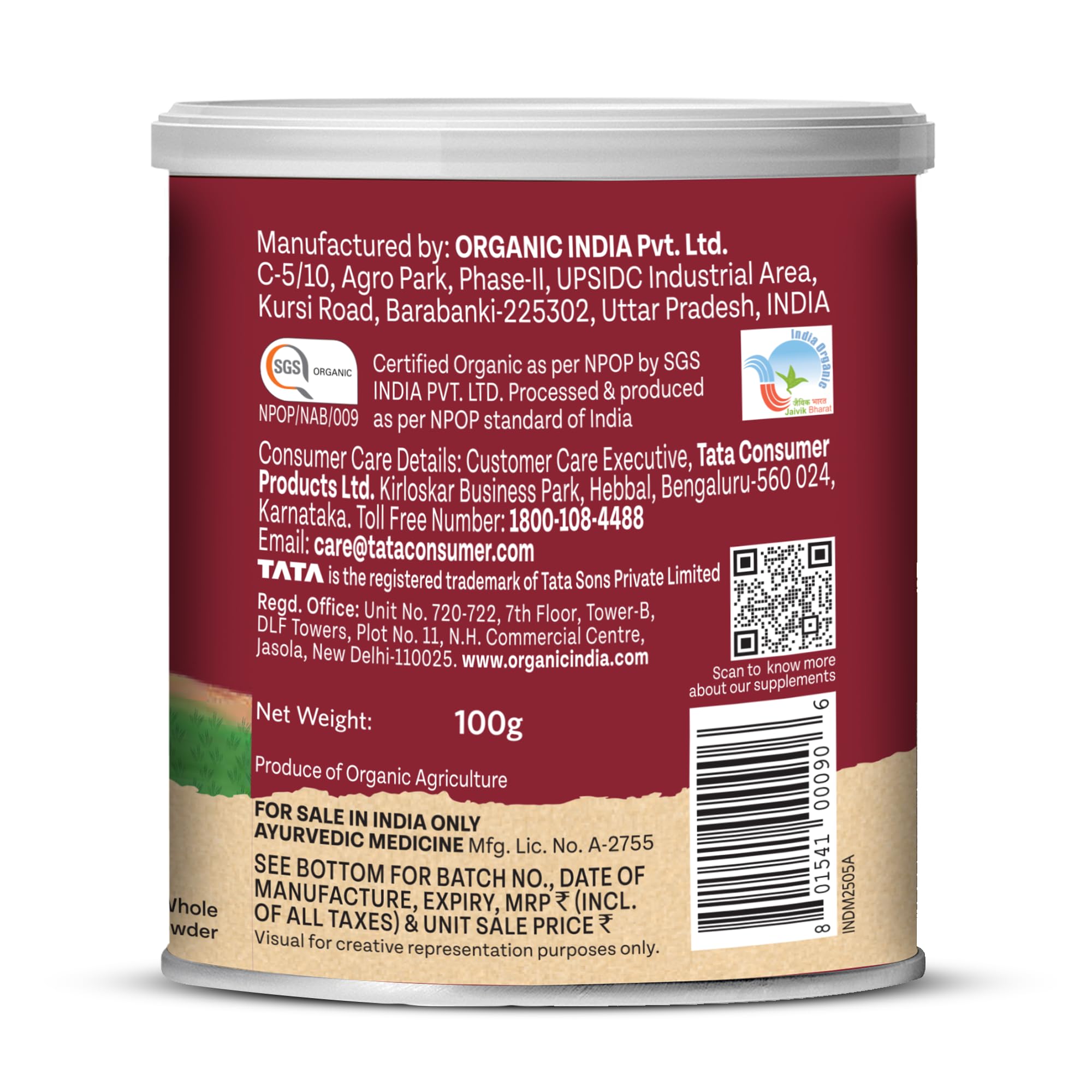 A TATA Product- Organic India Sat Isabgol Pre & Probiotic Fibre Powder Cinnamon, 100g product image 8