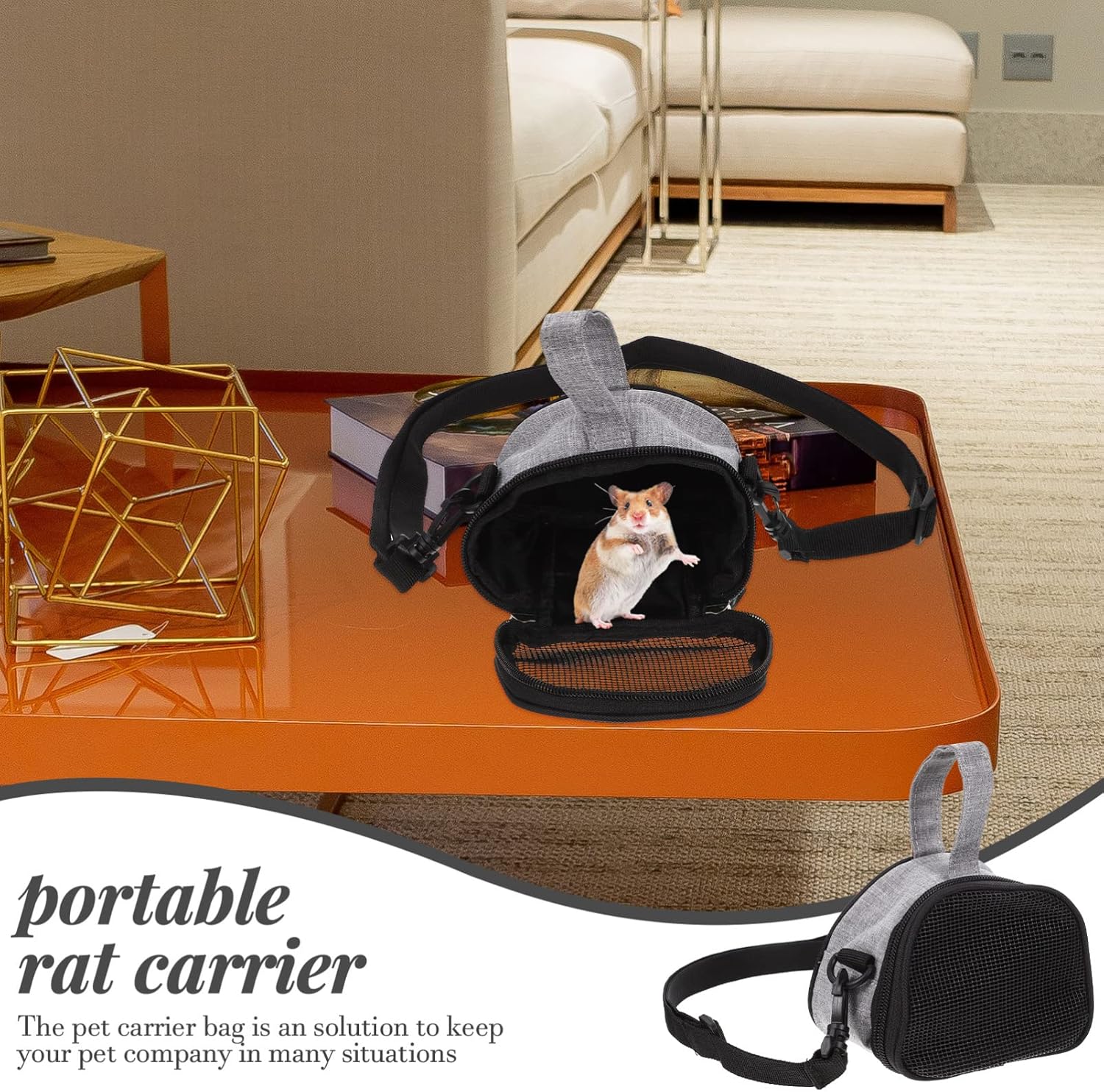 4pcs Portable Bird Carrier Rat Accessory Adjustable Strap Oxford Cloth Hamster Supplies