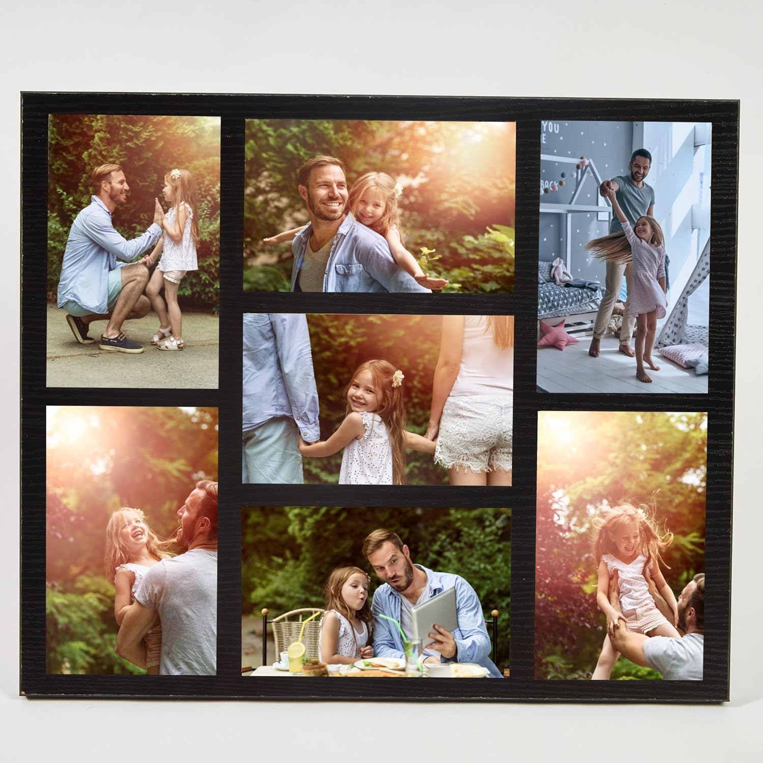 Picture Frames Collage Wall Decor, Family Photo Collage Frame Multiple Pictures for Tabletop and Wall Mounting, Displays Seven 4x6 Photos, Multi Picture Frame for Landscape, Portrait(Black)