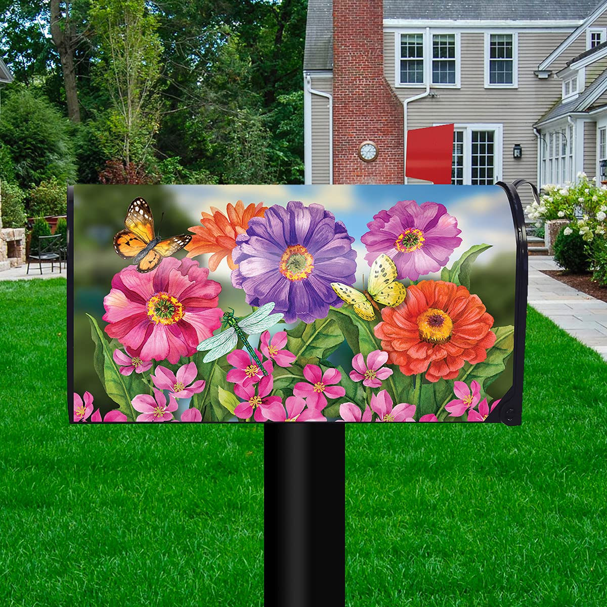 Briarwood Lane Farmhouse Spring Wreath Mailbox Cover - Oversized For Large 8x21" Steel Mailboxes