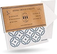 Vista 20 de SUPERSCANDI Paquete de 5 paños de cocina suecos para cocina, 100% biodegradables y compostables, reutilizables, lavables, seguros para alimentos