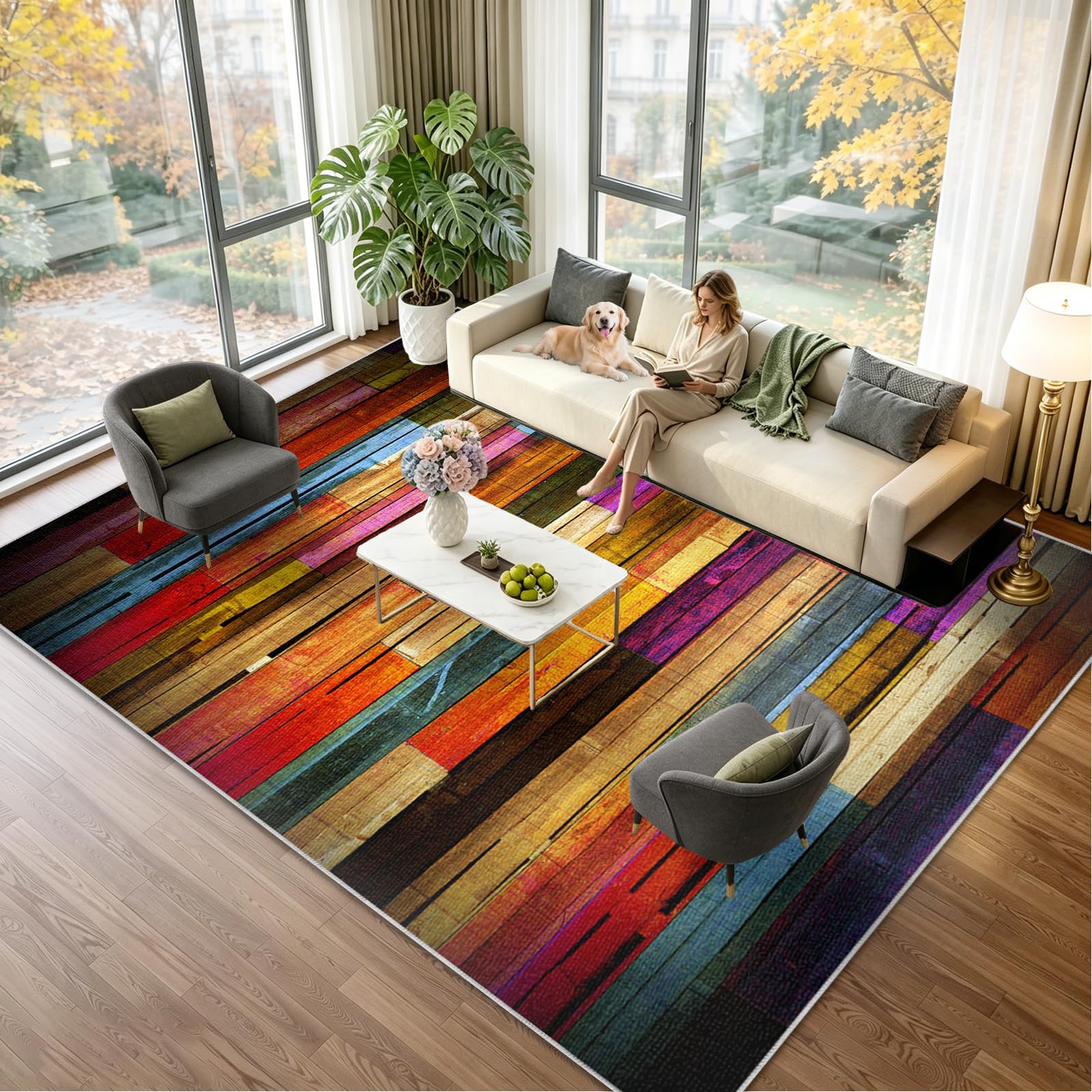 Tapis antidérapant à poil ras noir 160x210 cm compatible intérieur et extérieur