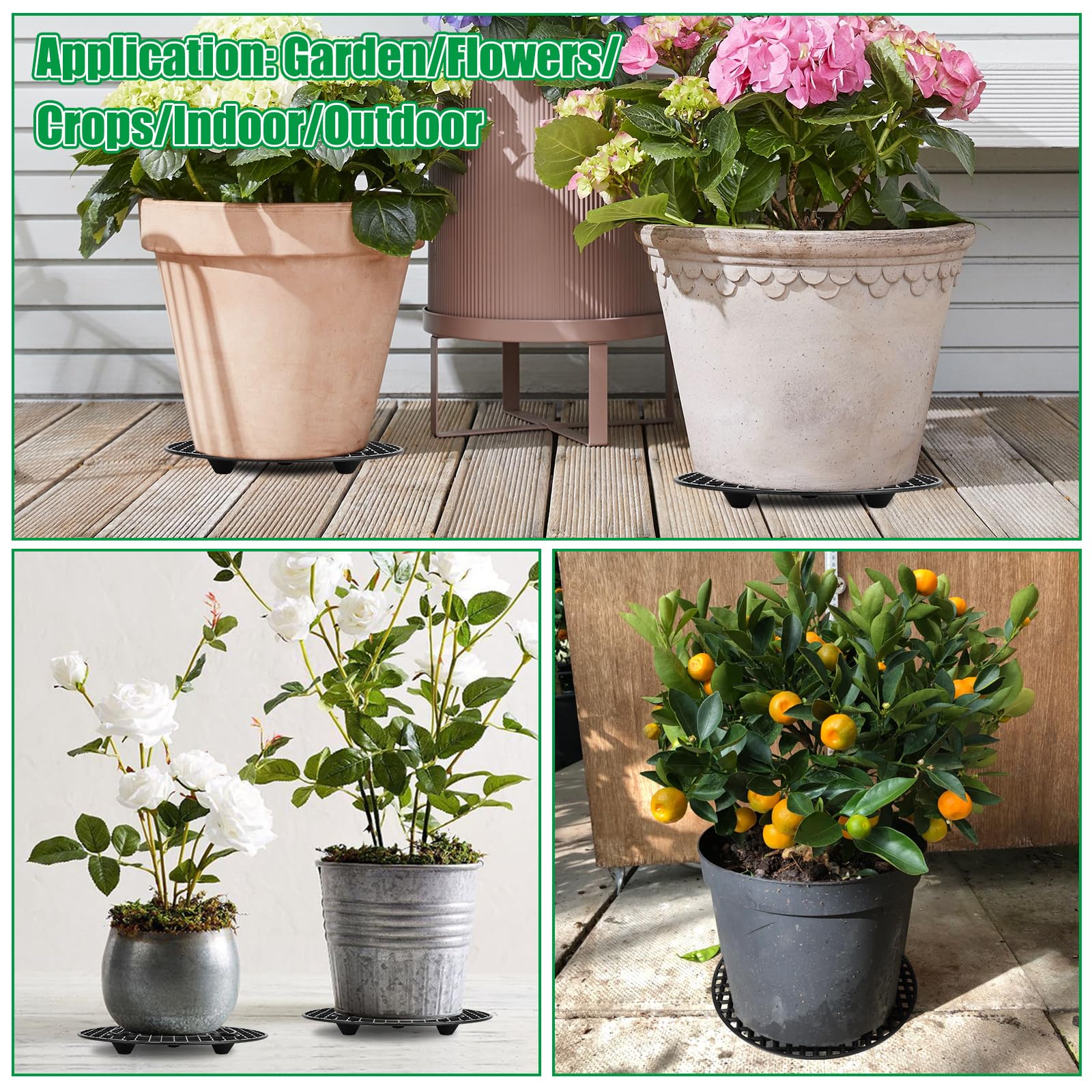 Lot de 12 supports pour plantes en pot, grille de drainage en maille, 20 cm/30 cm, grille de pot de fleurs, grille de bonsaï, soucoupe pour plantes pour l'intérieur et l'extérieur, le jardin