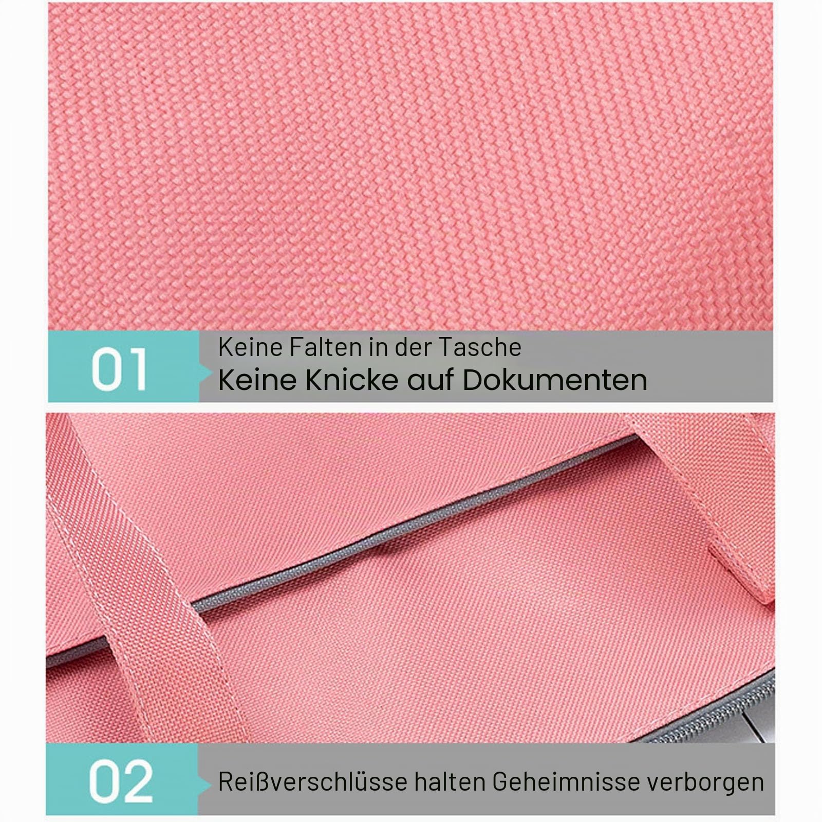 2 x A3-Kunst-Portfolio-Koffer, Künstler-Tragetasche, Wasserdichte Malmappe, Zeichentafel, Aufbewahrung, Tragetasche, rose, 47 x 36cm (A3-Größe)