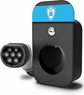 Parkwächter E1 Cable Organiser with Lock, Docking Station for EV Charging Cable Plug Type 2, Charging Station Cable Wall Holder, Electric Car Cable Holder, Child Lock and Anti-Theft Device