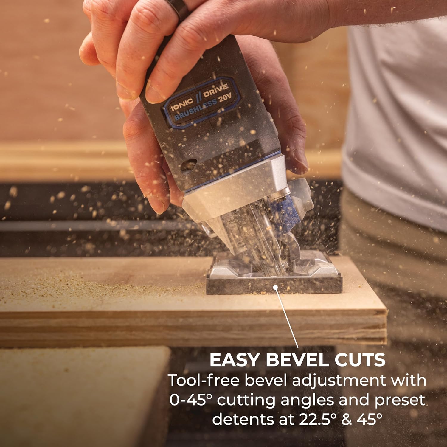 Kreg 20V Ionic Drive Barrel Grip Jigsaw - Cordless, Compact & Ergonomic - Precision Cutting - 20V Variable Speed - LED Lights & Built-In Blower - Bare Tool - KPTJS100A