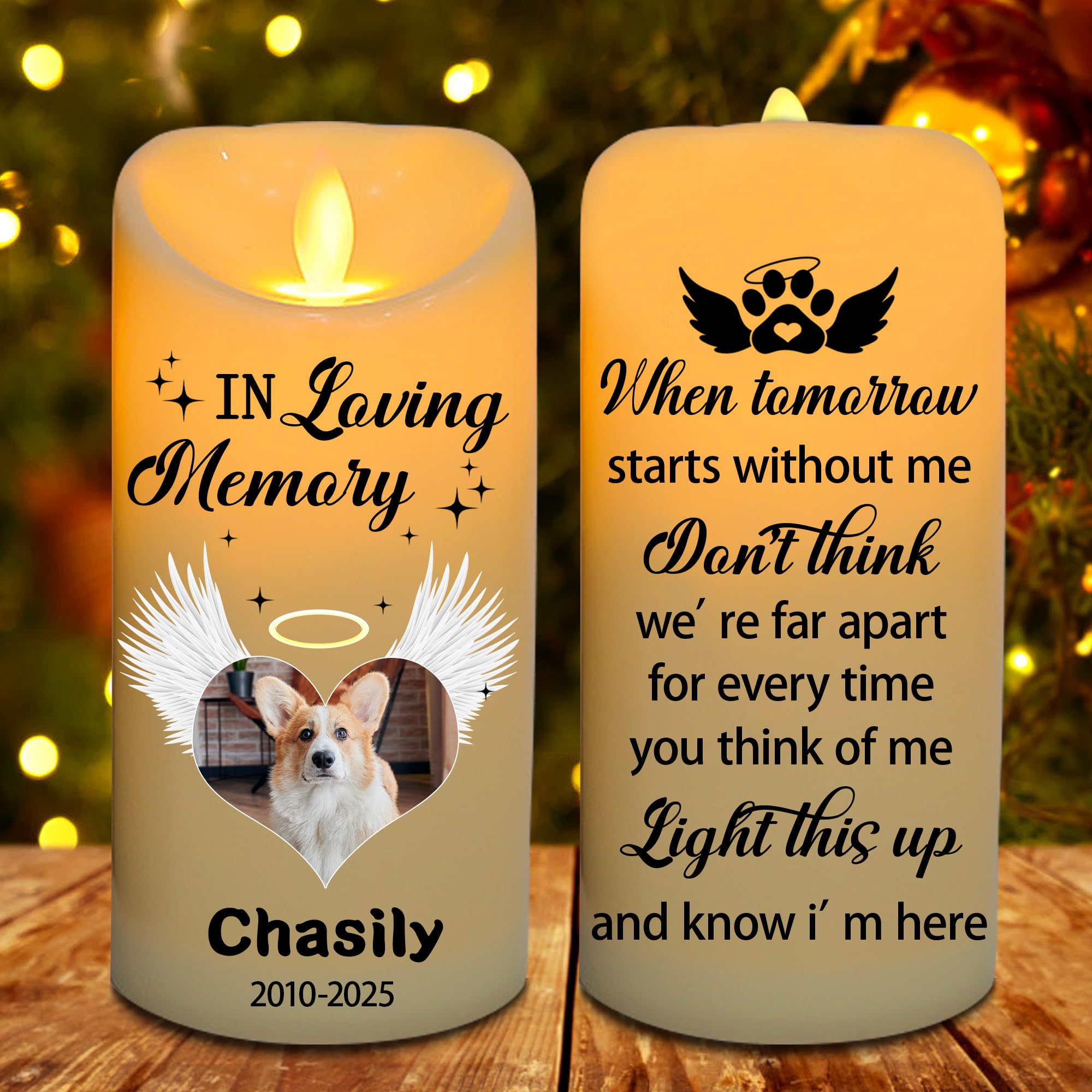 MHJUFGD Personalised Dog Memorial Candle Lamp Custom Name Light This Up and Know I'm Here Candle Decoration Memorial Gift for Loss of Dog Loss of Pet Sympathy Gifts for Dog Owners (Style 14)