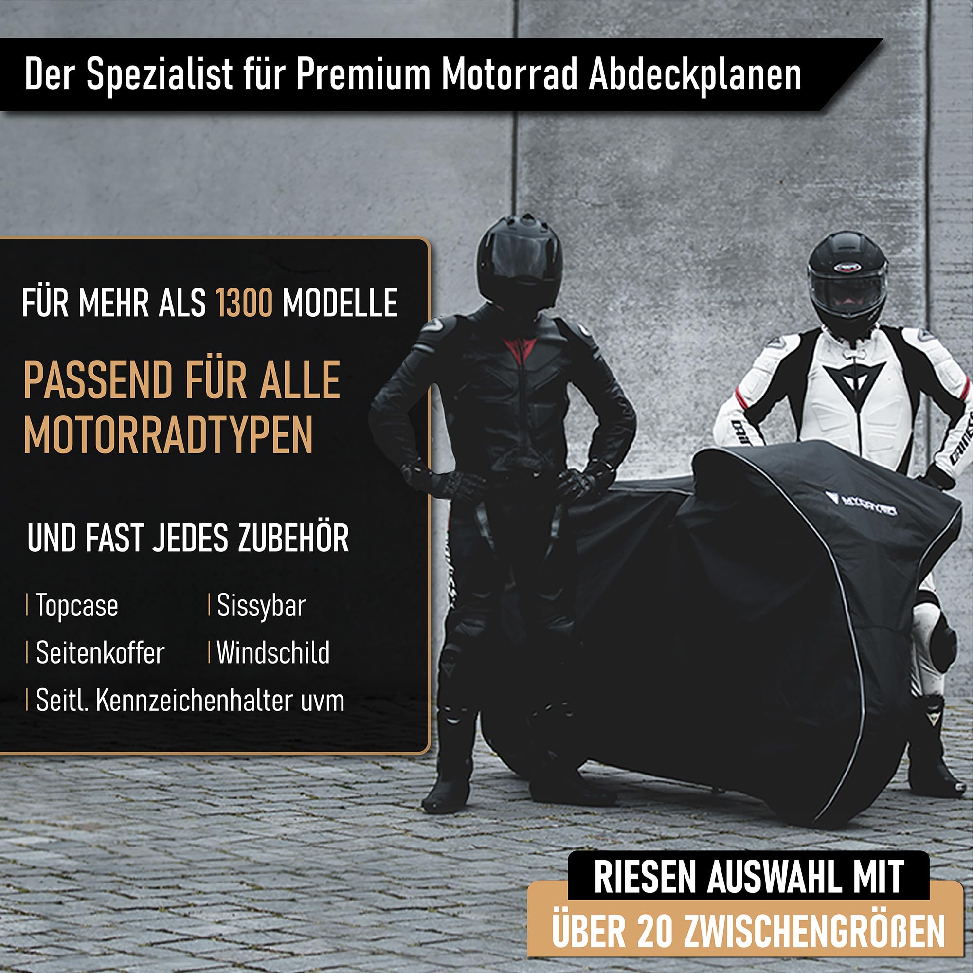 Roller Abdeckplane handgefertigt - Mofa Motorradabdeckung Winterfest wasserdicht reißfeste & robuste Motorradplane Outdoor - Größe M++