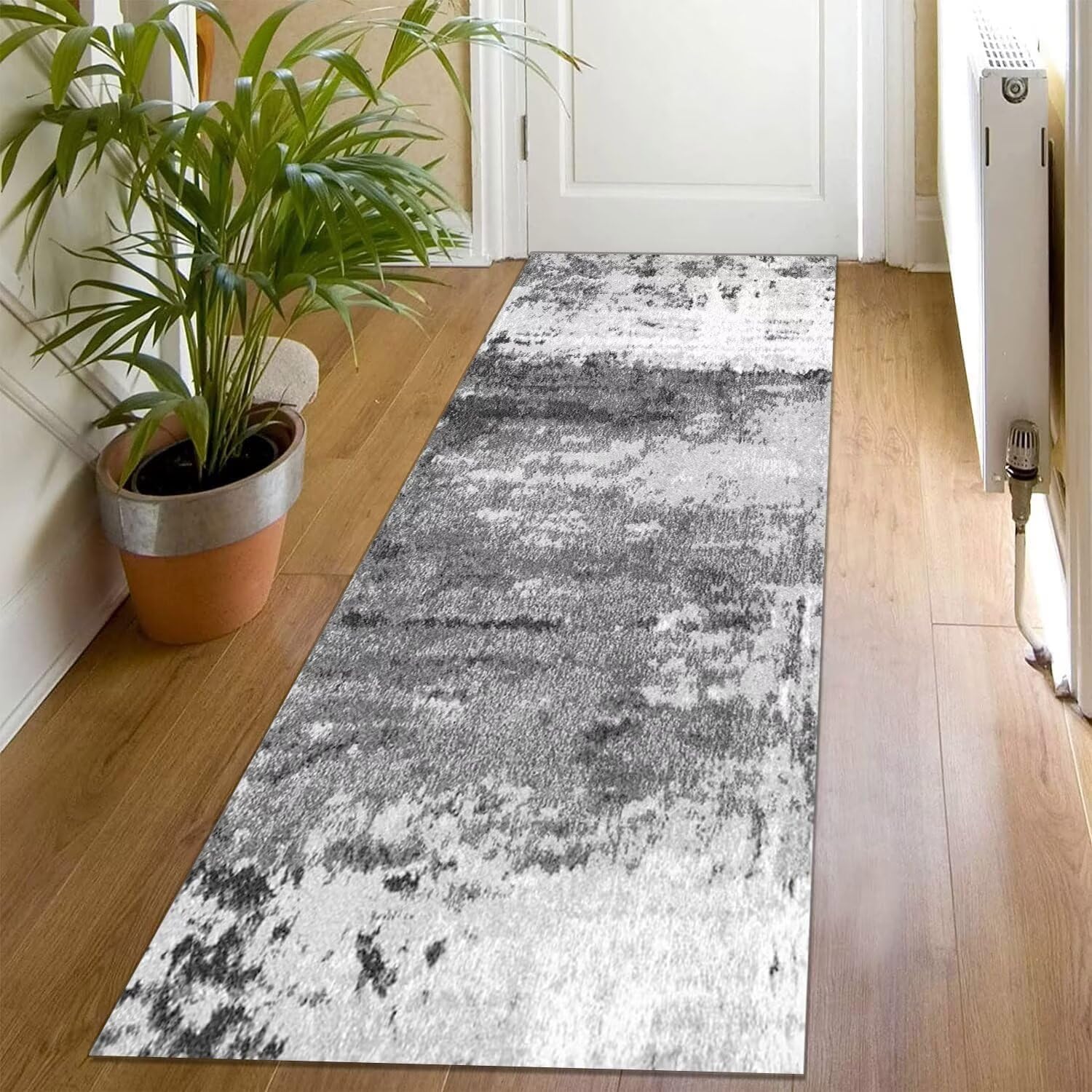 Teppich Läufer Flur Küche rutschfest waschbar Küchenläufer Korridor Tepiche Lang 120X120CM Grau Dunkelgrau Teppichläufer Matte Meterware Kücheteppich Schlafzimmer Wohnzimmer Esszimmer Breit 40-120cm