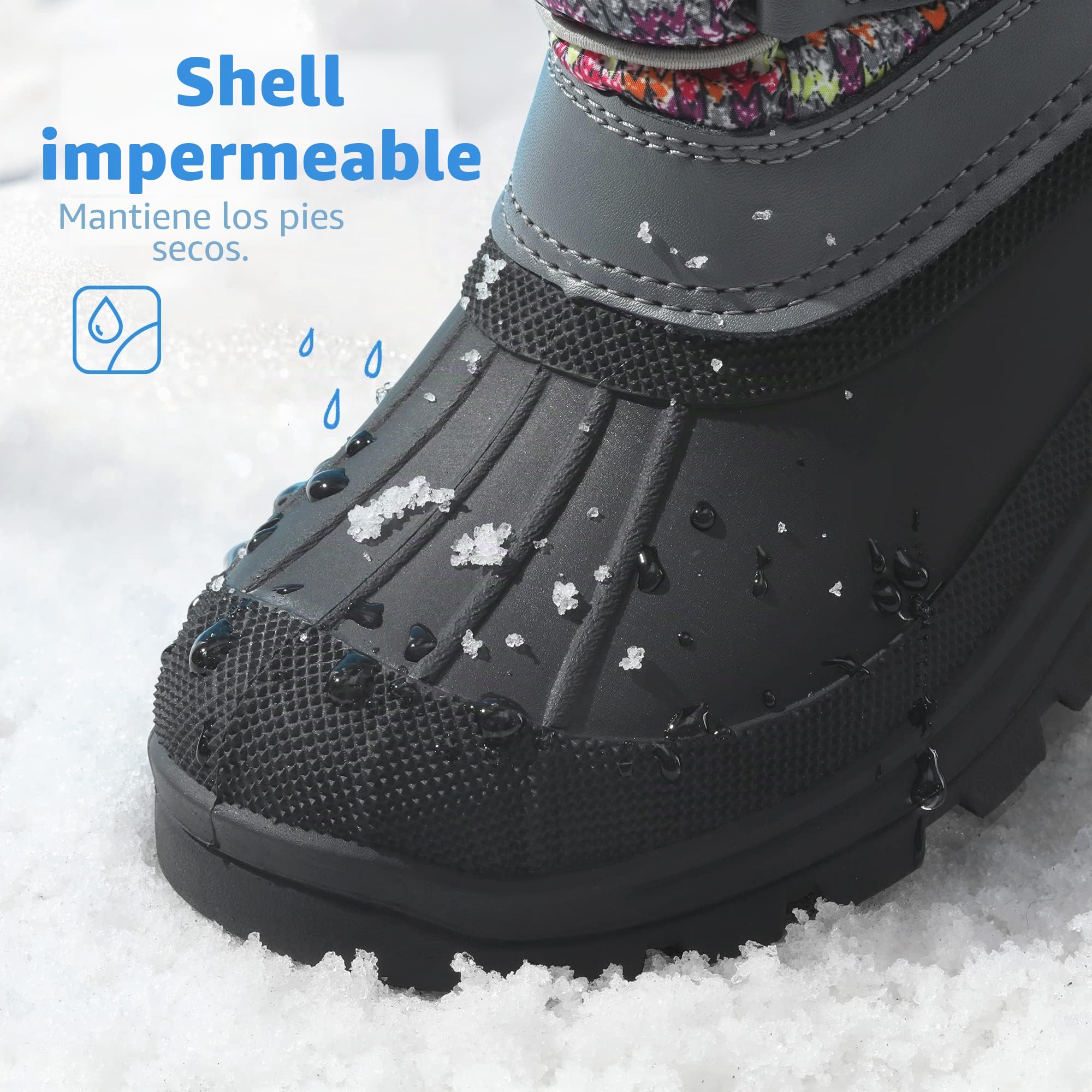 DREAM PAIRS Kids Botas de Nieve Invierno Ninos con Forro Calido Zapatos de Senderismo con Cordones Impermeables Acolchados Pesados KSNOW