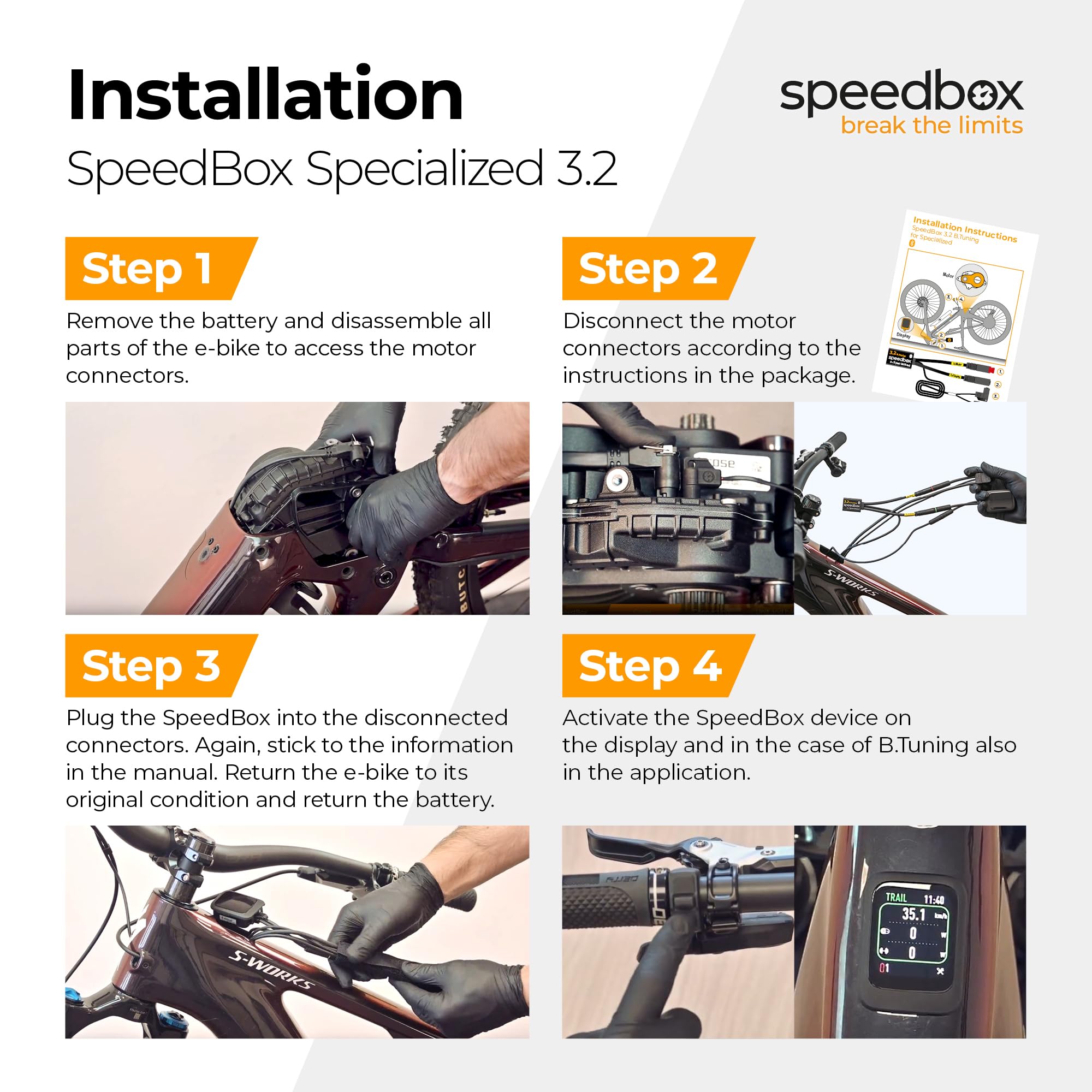 SpeedBox 3.2 Modulo di Performance E-Bike, Specialized 3.1 e S-Works | Velocità di assistenza regolabile, Specialized 3.1 (101 Nm) e S-Works (111 Nm), NON compatibile SpeedBox Connect App
