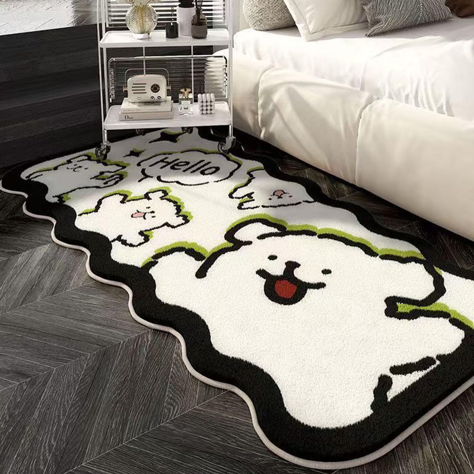 Tapis d'entrée antidérapant avec motif chiot mignon pour salle de bain
