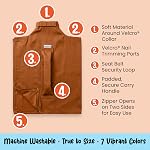 Cat-in-the-Bag Cozy Comfort Carrier - Small Caramel Pet Carrier for Cat and Cat Restraint for Medication Administration, Nail Clipping, Travel, Vet Visits, and Dental Care
