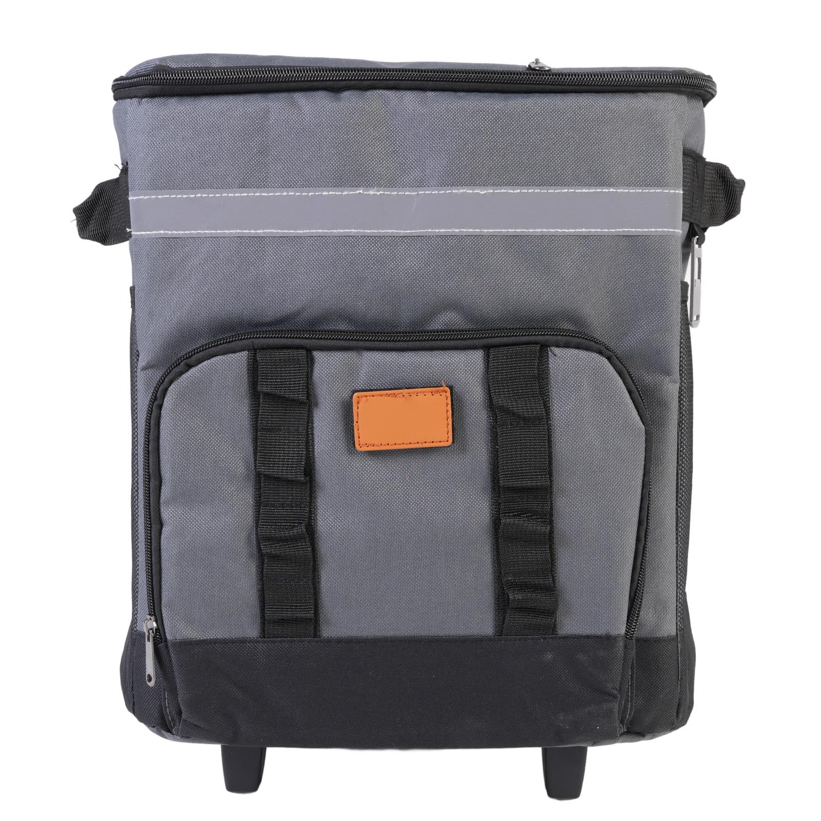 FILFEEL Glacière Roulante de 35 L avec Roulettes et Poignée, Sac Isotherme Souple pour le Camping en Plein Air, les Pique-niques et la Plage – Gris