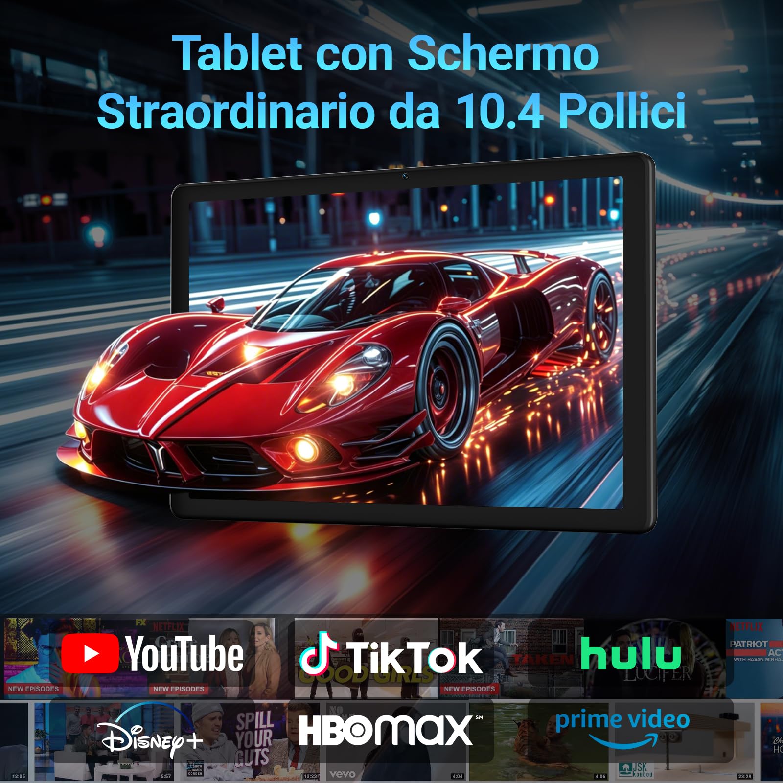 Gleeso Tablet｜Android 16 Tablet 10 Pollici ｜Tablet con Tastiera 24GB+64GB/1TB TF, Android Tablet PC 6000mAh, Fotocamera da 8MP, WiFi 5G, Laptop Portatile 2 in 1 Tablets con Custodia e Mouse (Nero)