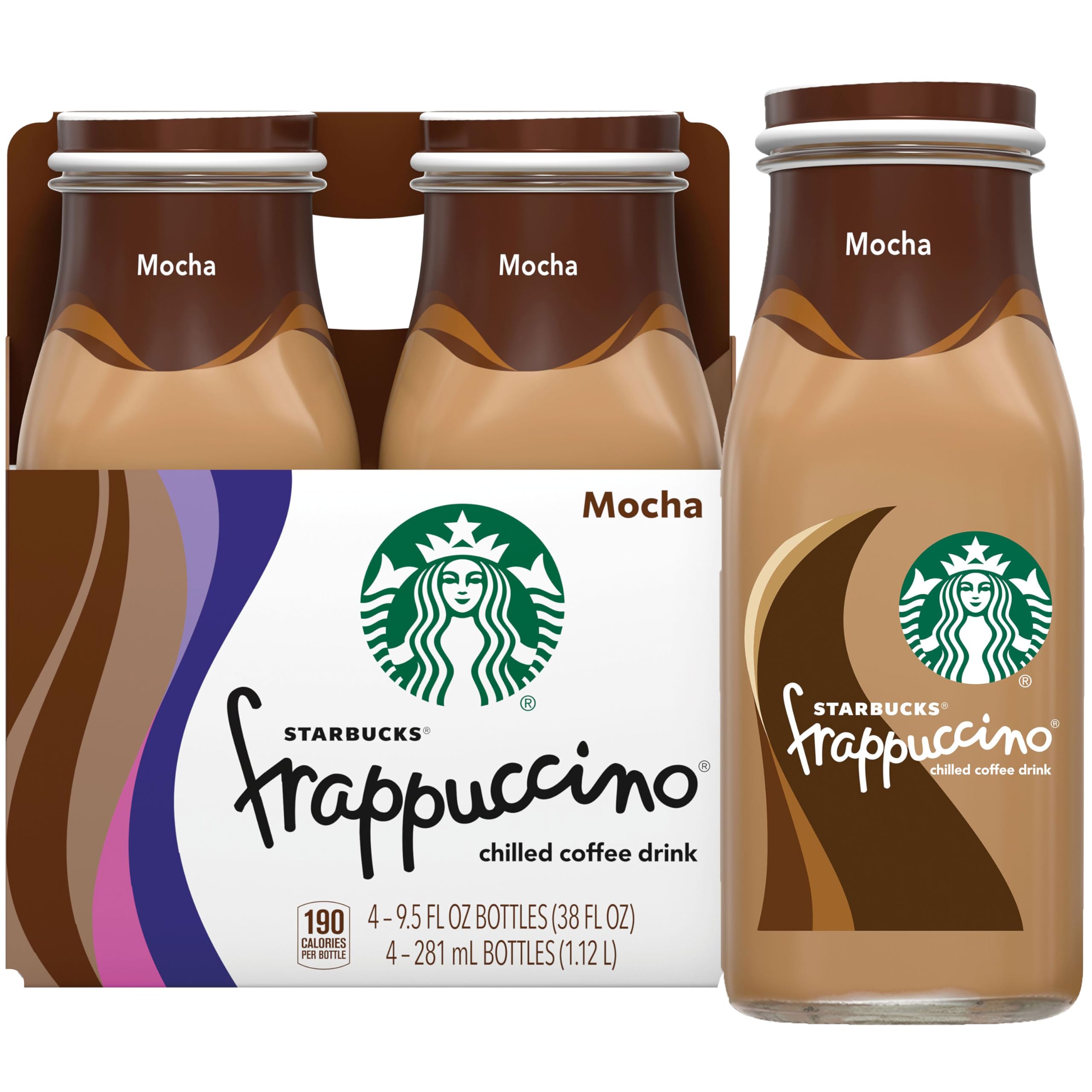 Starbucks Frappuccino, Mocha, Coffee Drink, 9.5 oz (Pack of 4)