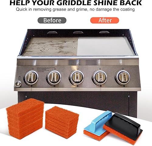 Miniatura 3 de Hhome Kit de limpieza de plancha de 16 piezas para Blackstone Flat Top, accesorios de limpieza de parrilla, fácil limpieza en superficies frías o