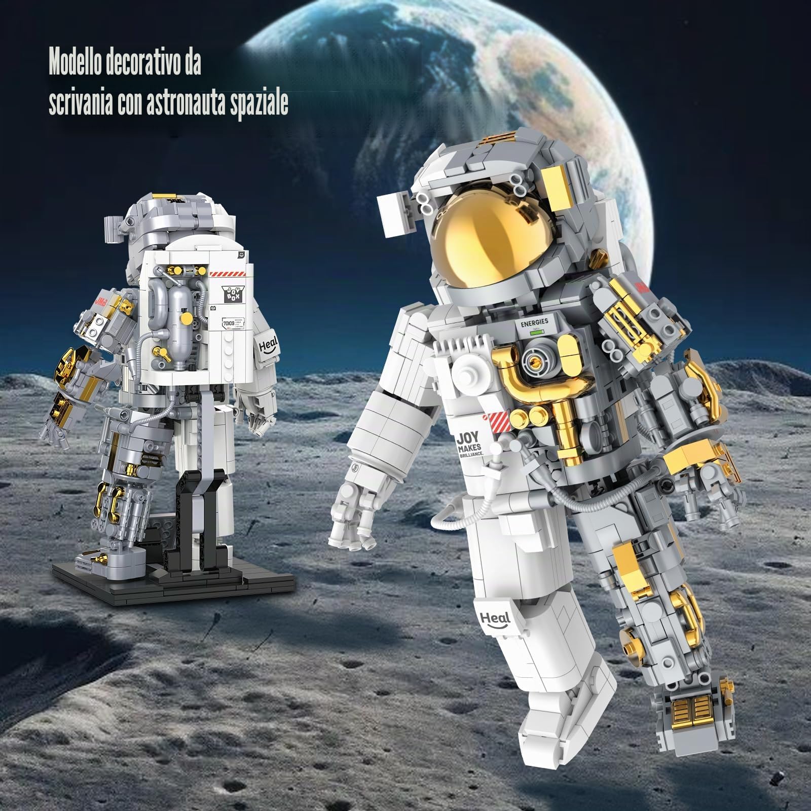 Set di mattoncini meccanici Spaceman,set di mattoncini Space Astronaut per adulti,giocattolo educativo Spaceman,regali creativi da collezione,decorazioni per la casa o l'ufficio (1008 pezzi)